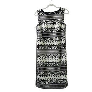 Tory Burch Laurie Embroidered Convertible Sheath Dress Size 6 Black White Vines